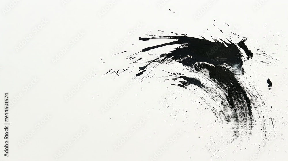 Black Ink Splashes on White Background. Black Ink Splashes on White Background.