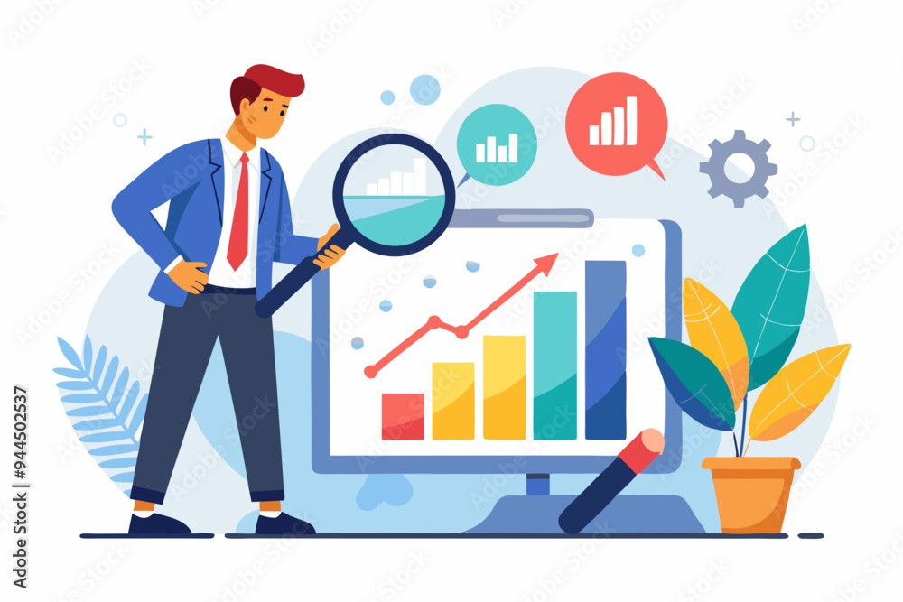 Benchmark performance or KPI key performance indicator, metrics or measurement to measure success, result evaluation, analysis or comparison concept, businessman magnify benchmark metric graph scale.
Benchmark performance or KPI key performance indicator, metrics or measurement to measure success, result evaluation, analysis or comparison concept, businessman magnify benchmark metric graph scale.
