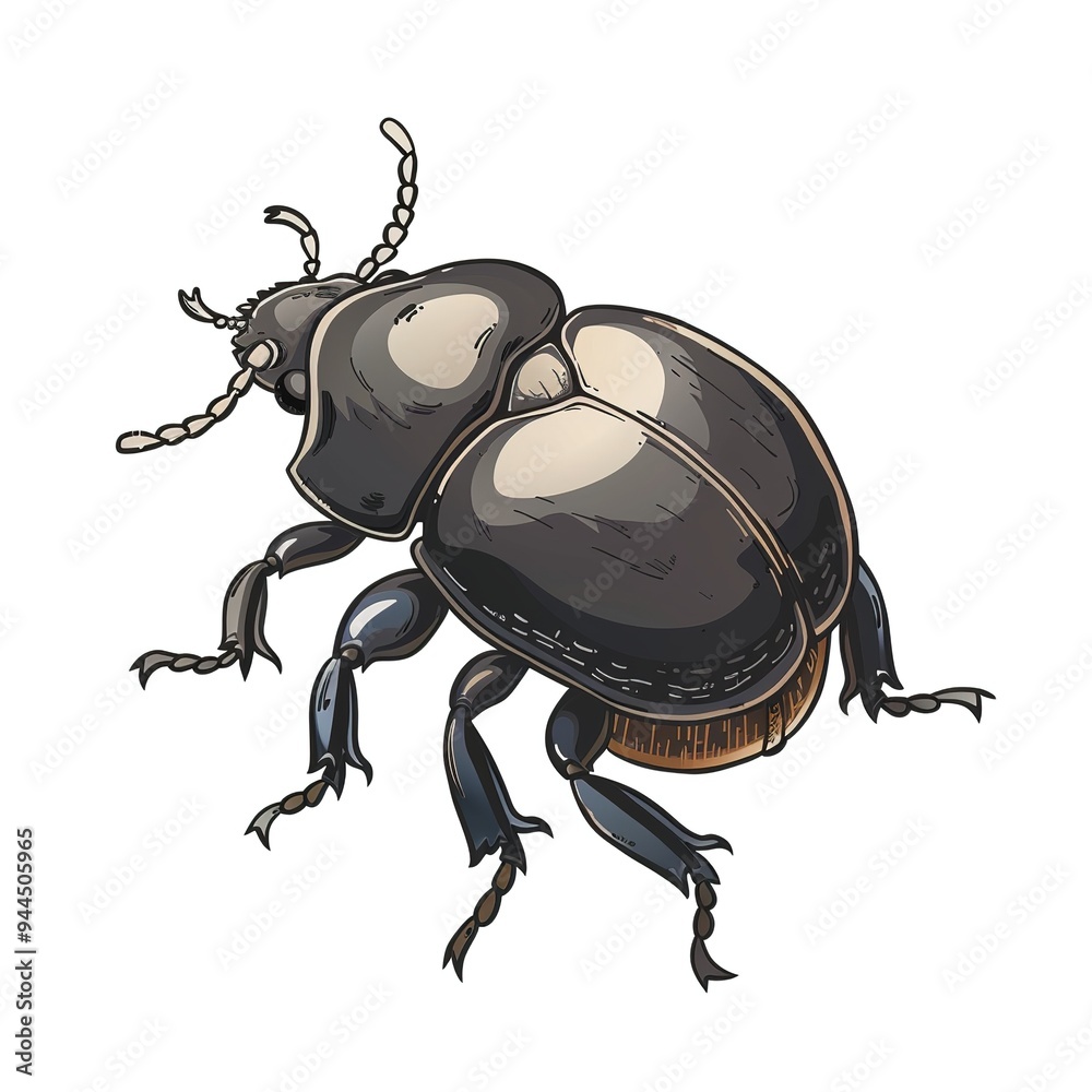 Fototapeta premium dung beetle Sound element animal cartoon isolated whitebackground 16:9