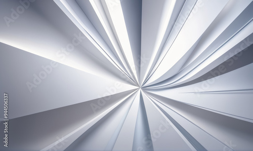 A white abstract pattern with a central point of convergence