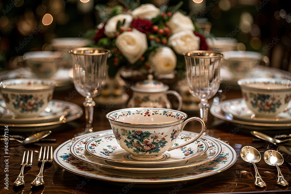 Elegant table setting with candles in restaurant. Selective focus. Romantic dinner setting with candles on table in restaurant. Elegant table setting with candles in restaurant. Selective focus. Romantic dinner setting with candles on table in restaurant.