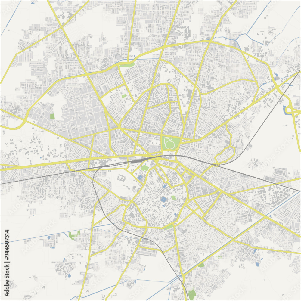 Road map of Amritsar in India. Contains layered vector with roads water, parks, etc. Road map of Amritsar in India. Contains layered vector with roads water, parks, etc.
