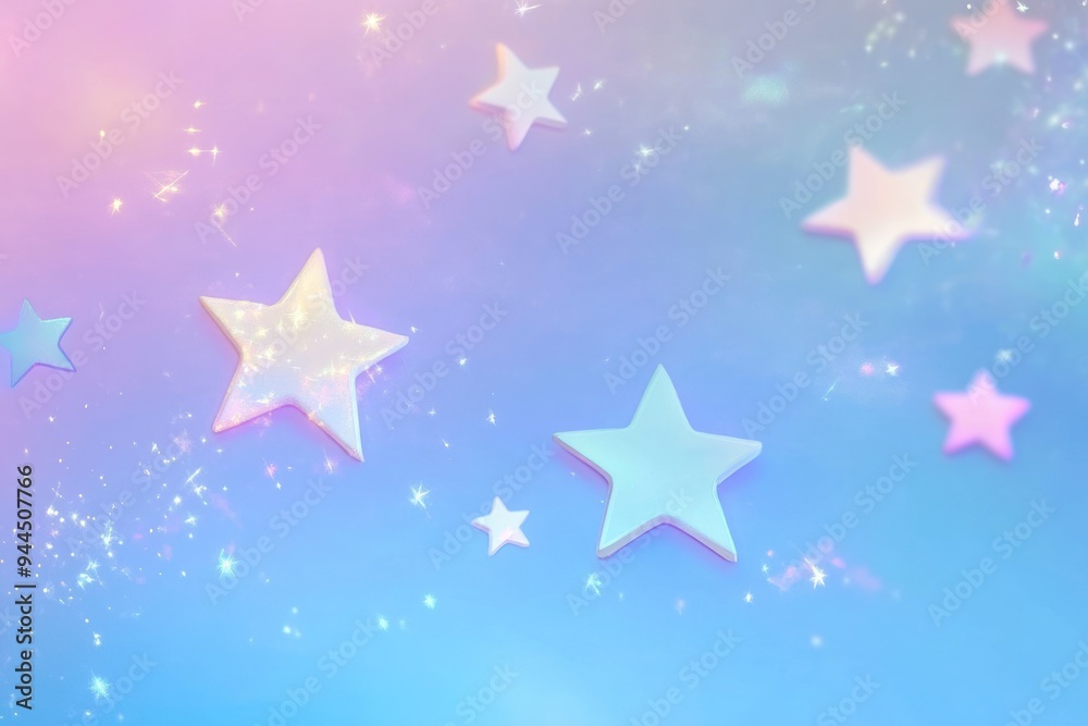 Pastel Stars with Glittering Background - A Dreamy and Magical Abstract Art Design. Pastel Stars with Glittering Background - A Dreamy and Magical Abstract Art Design.