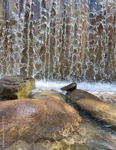 Beautiful waterfall flowing over rocks
