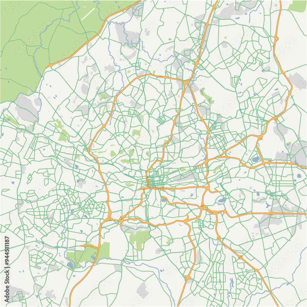 Obraz premium Road map of Johannesburg in South Africa. Contains layered vector with roads water, parks, etc.