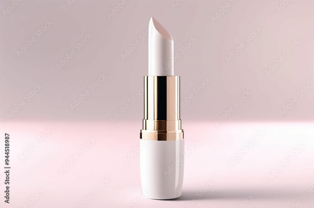 White lipstick on a pink background. Cosmetics and beauty products. Commercial advertising photo. Copy space White lipstick on a pink background. Cosmetics and beauty products. Commercial advertising photo. Copy space