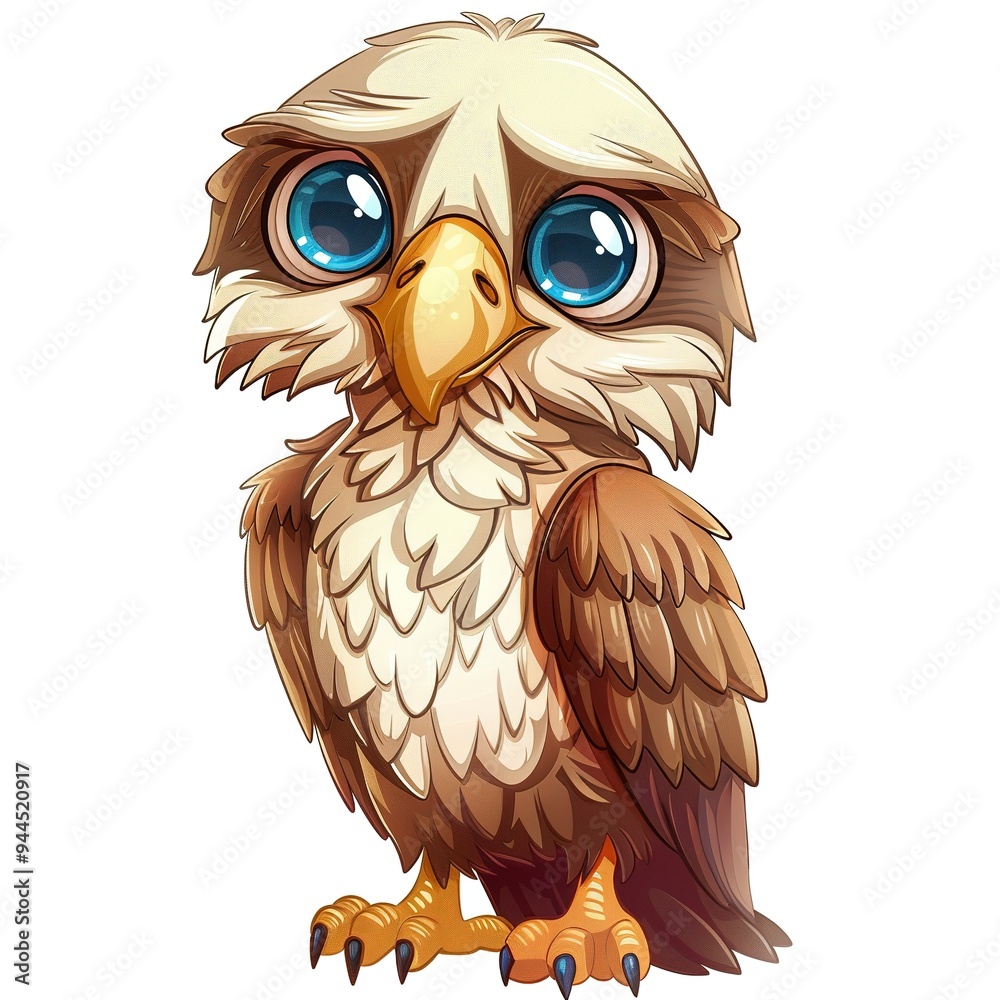 Fototapeta premium Eagle Empathy emotion fantasy animal cartoon isolated whitebackground