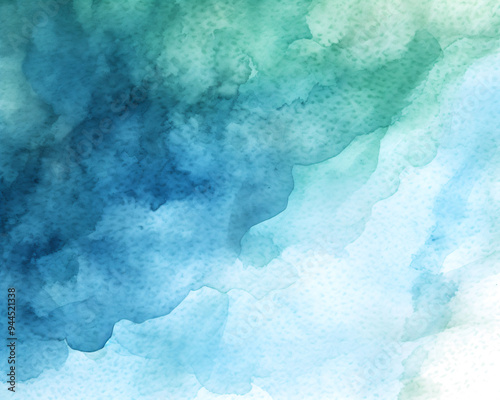 Blue watercolor wash creates a vibrant and textured background with soft edges