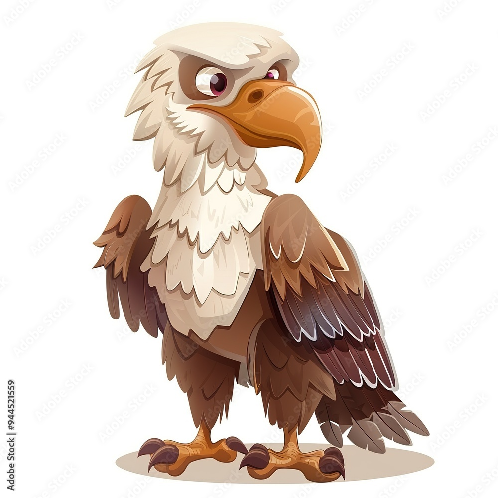 Fototapeta premium Eagle Gravity element animal cartoon isolated whitebackground 16:9
