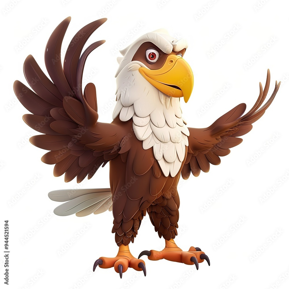 Obraz premium Eagle Gravity element animal cartoon isolated whitebackground 16:9