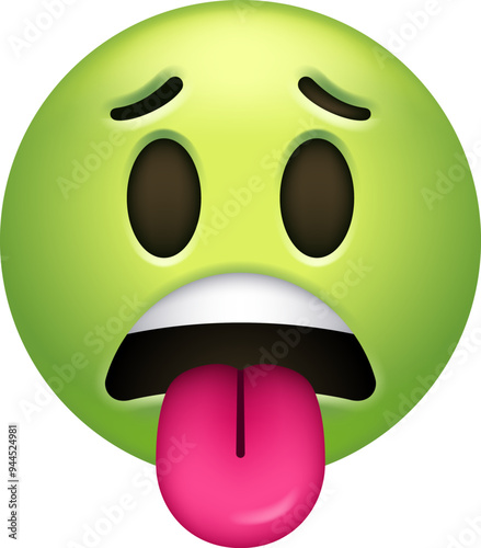 Nauseated Sick Face With Tongue Out Emoji