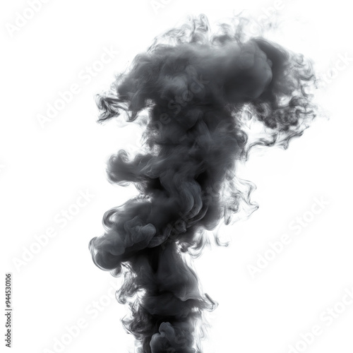 Black smoke on transparent background