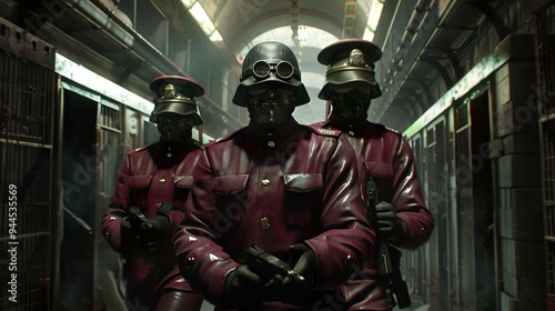 Futuristic Soldiers in a Dark Corridor