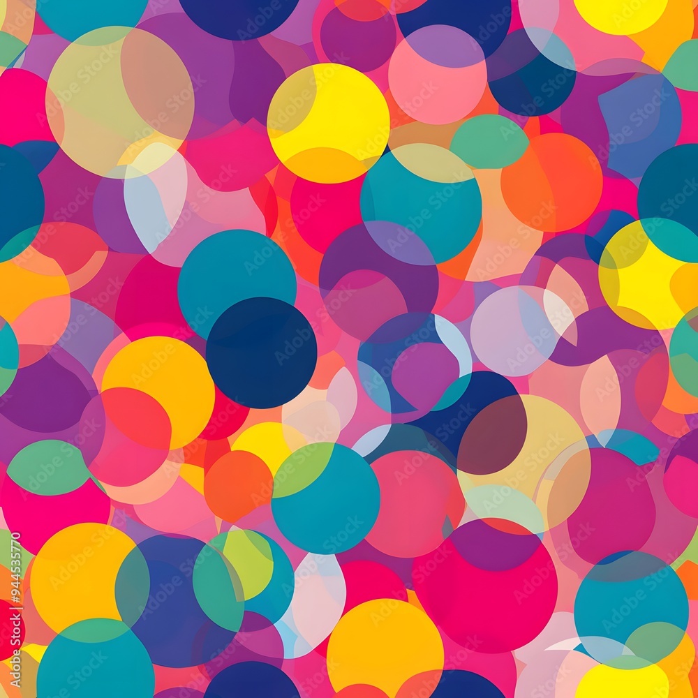 39. **Generate a seamless pattern of playful, overlapping circles in a spectrum of bright colors.** 39. **Generate a seamless pattern of playful, overlapping circles in a spectrum of bright colors.**