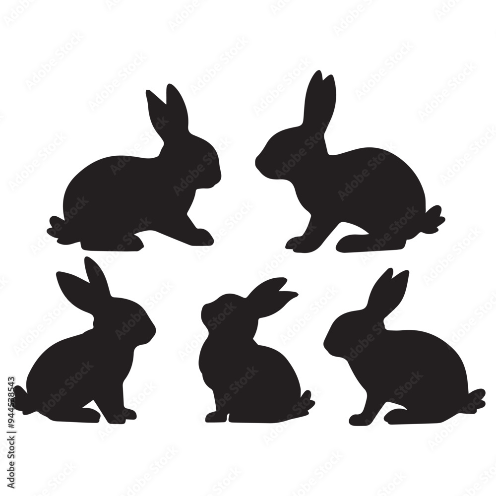 Fototapeta premium Creative Uses for Bunny Silhouettes in Art and Decor