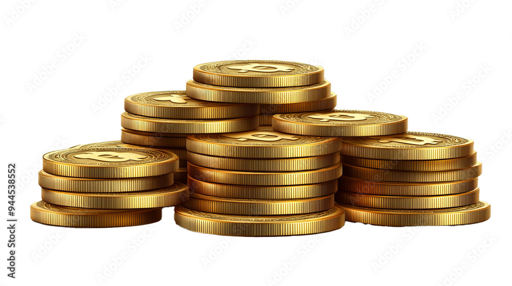 Stacks of gold coins isolate on transparency background png Stacks of gold coins isolate on transparency background png