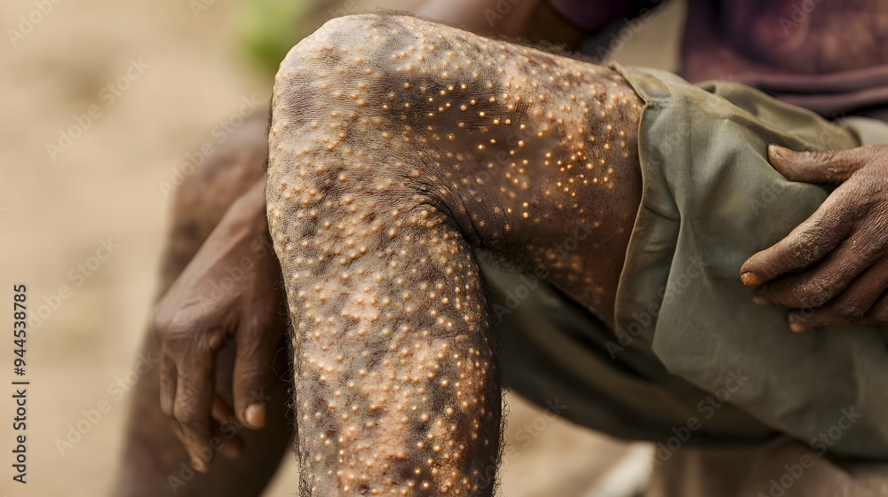 Monkeypox Rash Covering Arms and Legs of Affected Person Monkeypox Rash Covering Arms and Legs of Affected Person