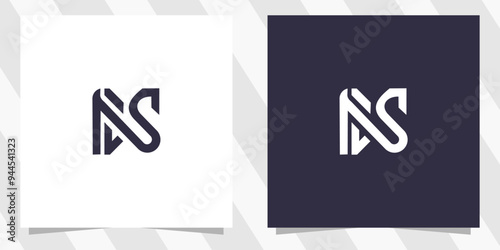 letter ns sn logo design vector