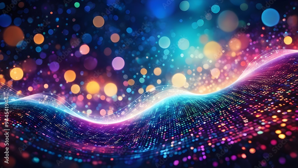 Obraz premium A colorful, swirling pattern of dots and lines