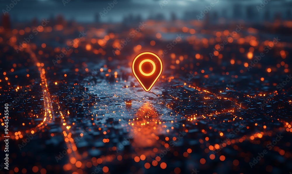 Digital location pin icon with binary code, artificial intelligence in navigation applications, location-based services, geospatial analysis tools, and personalized travel recommendations design Digital location pin icon with binary code, artificial intelligence in navigation applications, location-based services, geospatial analysis tools, and personalized travel recommendations design