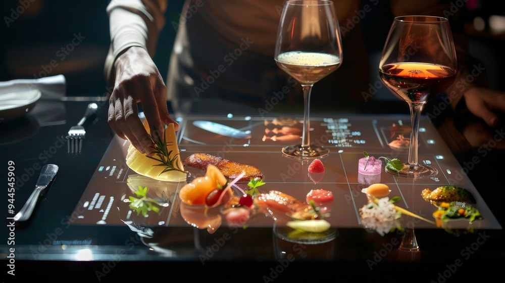 Fine dining experience with interactive table. Fine dining experience with interactive table.