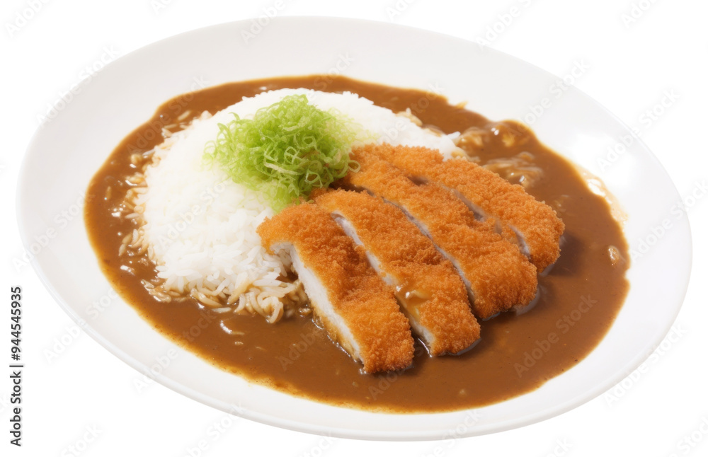 PNG Fry pork tongkatsu curry food plate meal. PNG Fry pork tongkatsu curry food plate meal.