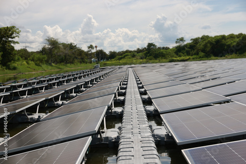 Floating solar panels installed on water,Floating solar cell