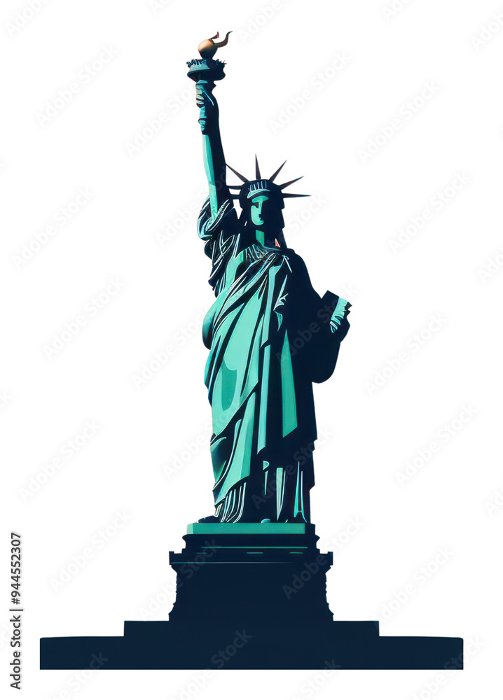 Obraz premium PNG Iconic Statue of Liberty, transparent background