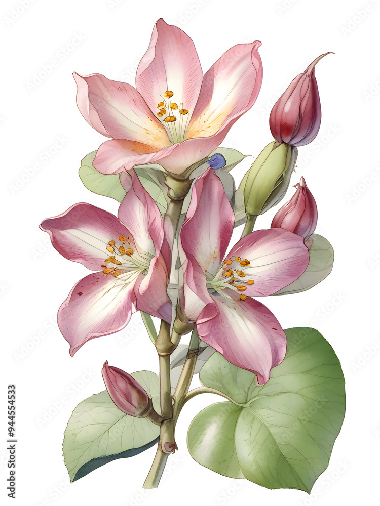 Buckbean Watercolor Flower Plant Nature Art Buckbean Watercolor Flower Plant Nature Art