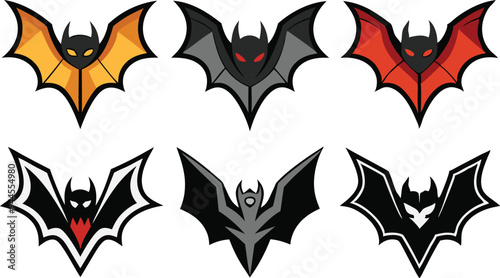  Unique Bat Logo Designs  Vector Illustration, Line Art, Silhouette Icons  Black Outline Clipart 