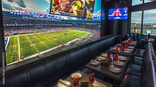 Luxury Box View of American Football Game.