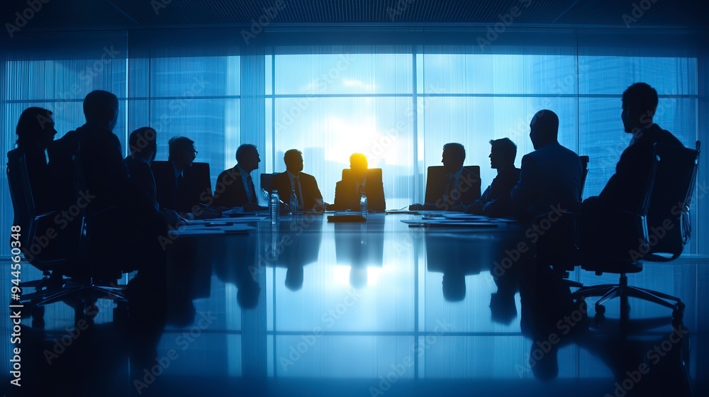 Business Team Discussing Strategy in Boardroom Meeting, Business team, discussing strategy, boardroom meeting