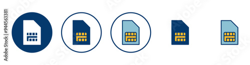 Sim card icon vector isolated on white background. Mobile slot icon. Mobile cellular phone sim card chip.