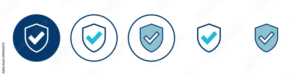 Shield check mark icon vector isolated on white background. Protection approve sign. Safe icon vector Shield check mark icon vector isolated on white background. Protection approve sign. Safe icon vector
