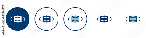 Mask icon vector isolated on white background. Man face with mask icon. Safety breathing masks. Industrial safety N95 mask. Medical mask vector icon.