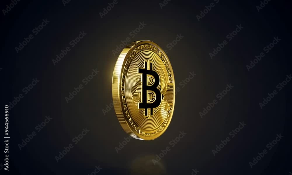 Golden Bitcoin Cryptocurrency Coin Golden Bitcoin Cryptocurrency Coin