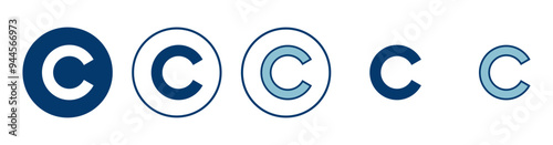 Copyright icon vector isolated on white background. copyright symbols