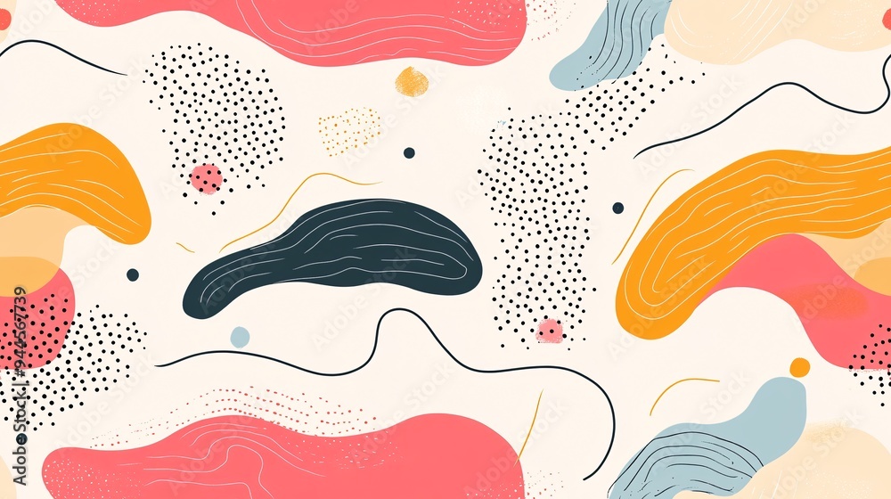 Colorful abstract pattern with flowing shapes and textured designs. Colorful abstract pattern with flowing shapes and textured designs.