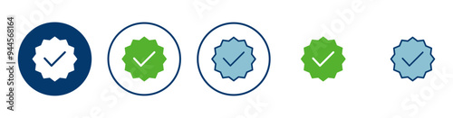 Approved icon vector isolated on white background. Certified Medal Icon vector. check mark