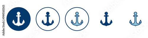 Anchor icon vector isolated on white background.Anchor symbol logo. Anchor marine icon.