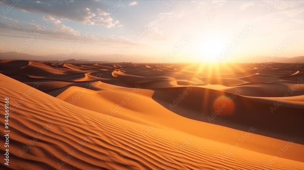 Naklejka premium A sunset over the desert