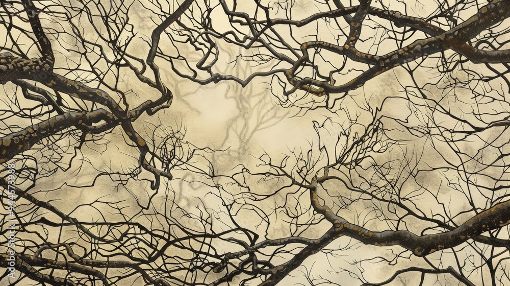 Obraz premium Abstract Tree Branches Pattern.