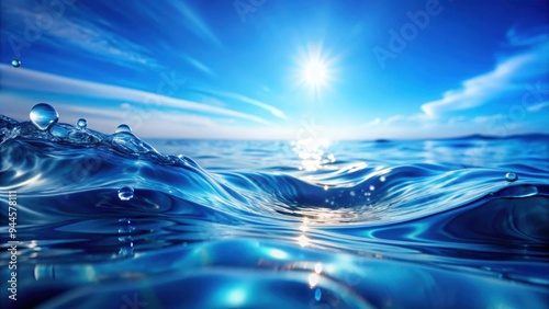 A serene ocean view reflecting the afternoon sun with gentle ripples dancing across the water’s surface on a clear day. Generative AI