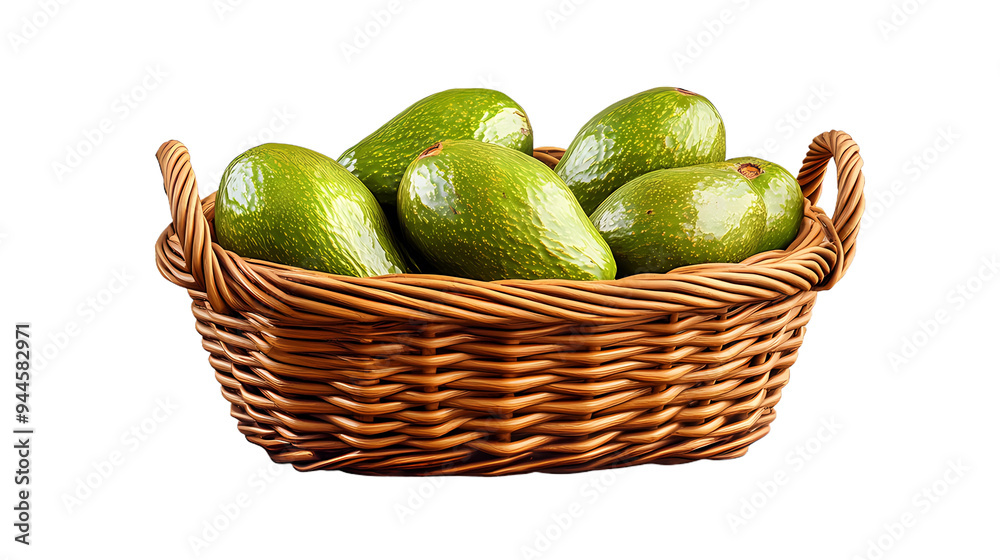 image of a basket of avocadoes isolated on transparent background image of a basket of avocadoes isolated on transparent background