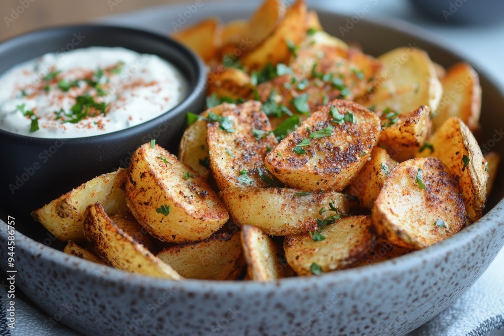 Seasoned Parsnip Wedges with Herb and Yogurt Dip Seasoned Parsnip Wedges with Herb and Yogurt Dip