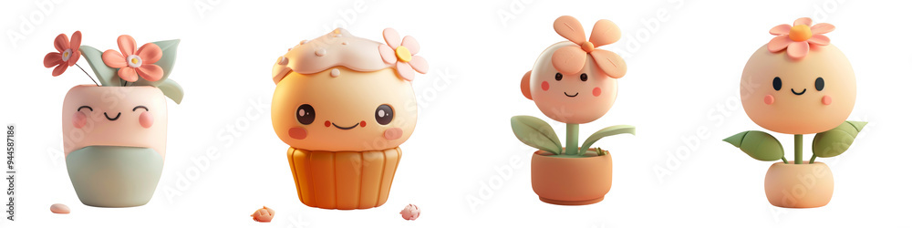 Adorable cartoon plants with cheerful expressions, perfect for adding a cute touch to any design or project. Adorable cartoon plants with cheerful expressions, perfect for adding a cute touch to any design or project.