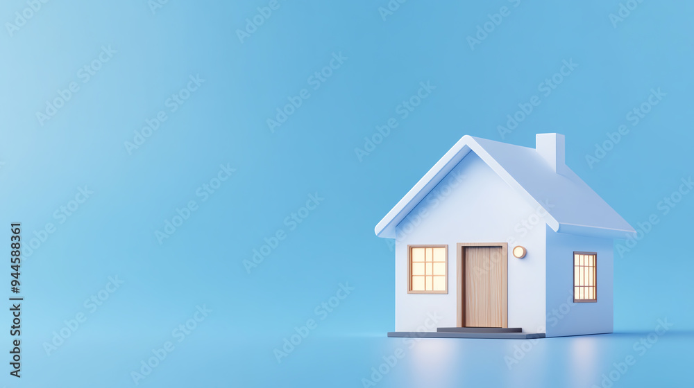 A charming blue house illustration on a clean background, perfect for real estate, home improvement, and architecture themes. A charming blue house illustration on a clean background, perfect for real estate, home improvement, and architecture themes.