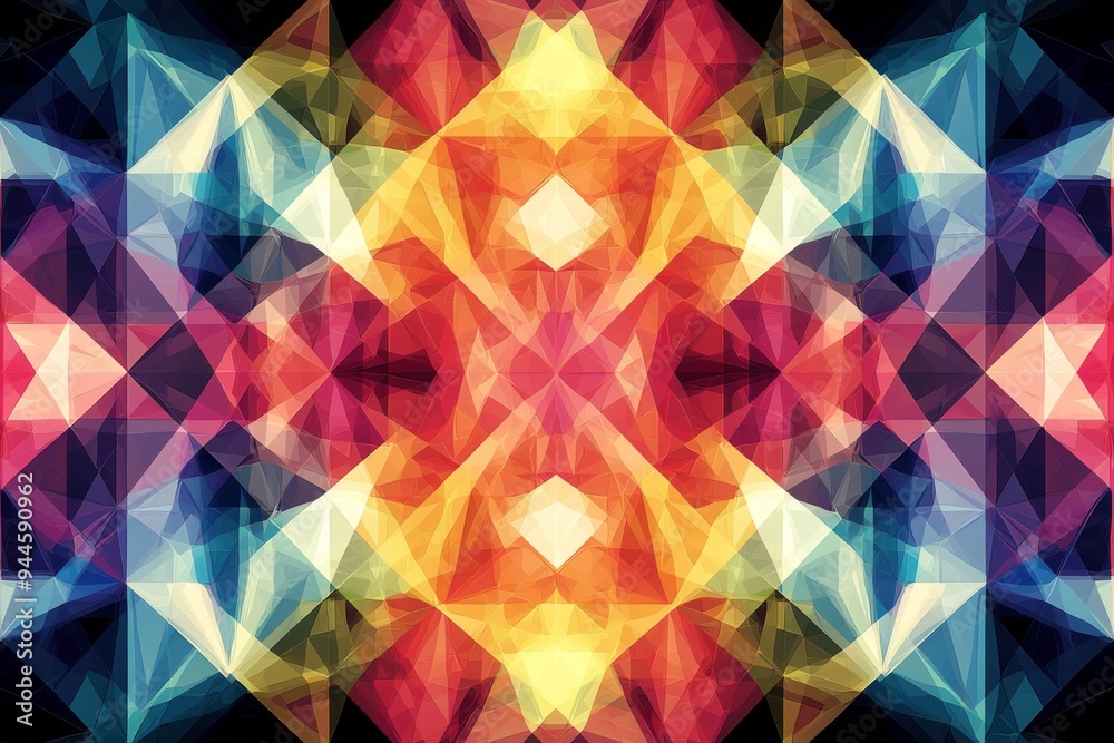 Abstract Geometric Pattern with Vibrant Colors created with Generative AI Abstract Geometric Pattern with Vibrant Colors created with Generative AI