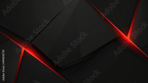 Obraz na płótnie Abstract Black and Red Geometric Background w salonie