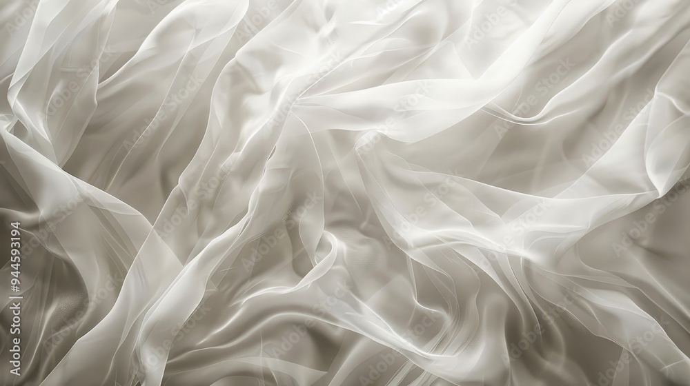 White Sheer Fabric Draped Texture.